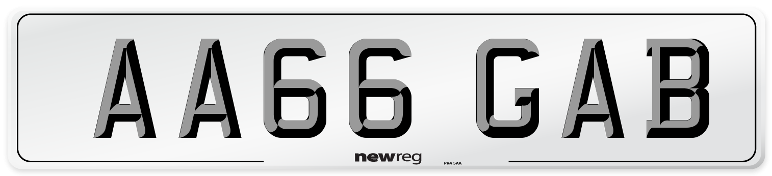 AA66 GAB Number Plate from New Reg